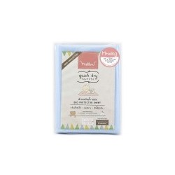 Mellow Quick dry ผ้ารองกันฉี่ ผ้ารองกันน้ำ 100% แบบมีปีกสอดใต้ที่นอน SIZE M (70x100 CM) Blue