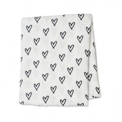 Lulujo Bamboo Muslin Swaddle Blanket - Hearts