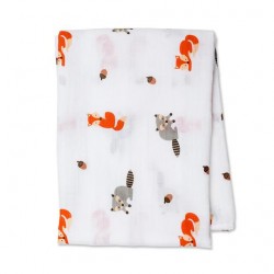 Lulujo Cotton Muslin Swaddle - Forest Friends