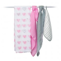 Lulujo 4 Pcs Essentials Gift Set - Love & Hearts