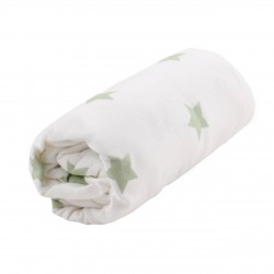 Minene ผ้าปูเตียงเด็กรัดมุม สีครีมเขียวดาว