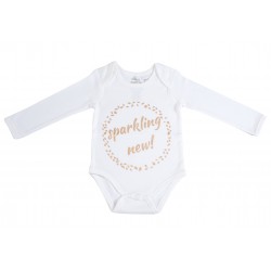 Niovi Organics "Sparkling New" Bodysuit (White/Gold)