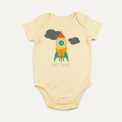 PREVAA BABY บอดี้สูท ลายจรวดสีเหลือง