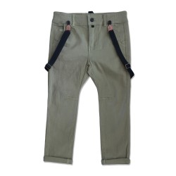 Me and Henry Olive Pants With Braces (Older Kids)