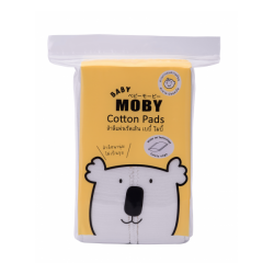 Baby Moby สำลีแผ่นเล็ก รีดขอบ ไร้กาว ไม่เป็นขุย ปลอดสารเรืองแสง ขนาดบรรจุ 50 กรัม