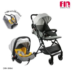 Fin BabiesPlus รถเข็นเด็กพร้อมคาร์ซีท ตั้งแต่แรกเกิด-3ปี สีเทา,ดำ,เขียว รุ่น CAR-3AW4