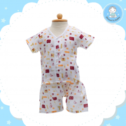 Shawn's Baby Short Shirt with Short Pants Tools Cartoon Crimson (size M)