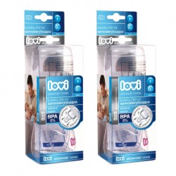 Lovi ขวดนมคอกว้าง 250 ml. รุ่น Self‐Sterilising PP 2 ขวด พร้อมจุกนมเสมือนนมแม่ ขนาดแรกเกิดถึง3เดือน BPA Free