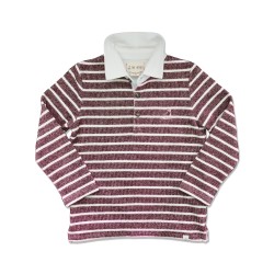 Me and Henry Burgundy Cream Striped Rugby Top