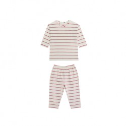 QueenCows Kids ชุดเซ็ต : Celin Stripe Set (Cream)