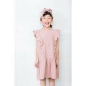 Allday Pink shot dress with headband size 4-5 y