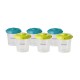 Beaba - Set of 6 Clip Portions - 2nd age/200ml (assorted colors BLUE/NEON) 