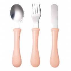 Beaba Stainless steel training cutlery Knife / Fork / Spoon - NUDE