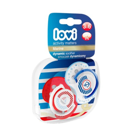 Lovi 2Pcs Dynamic Soother (Marine) 3-6m - Anchor  and  Boat Set