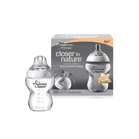 Tommee Tippee Closer to Nature Glass Bottle 260ml/9oz  