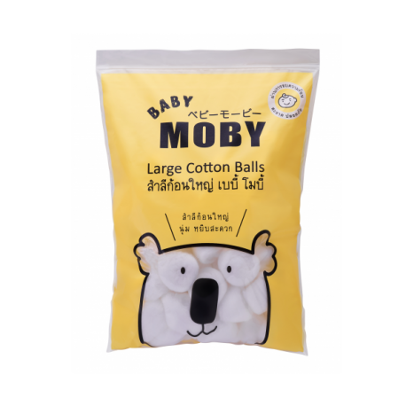 Baby Moby - สำลีก้อนใหญ่กว่าไซต์ปกติ 3 เท่า หนานุ่ม ซึมซับน้ำได้ดี ไร้สารเรืองแสง  