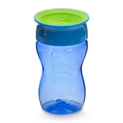 WOW Gear แก้วหัดดื่ม WOW Kids ไม่หก ดื่มได้360องศา ความจุ296ml (สีฟ้า)